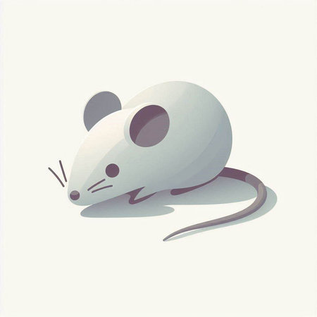Illustration of a white mouse on a white background, vector illustration