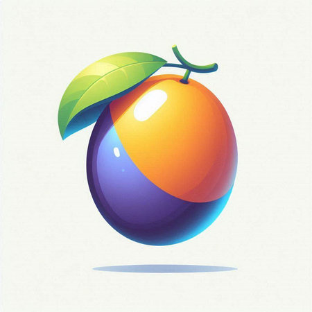 Orange fruit on a white background. Vector illustration of an orange.