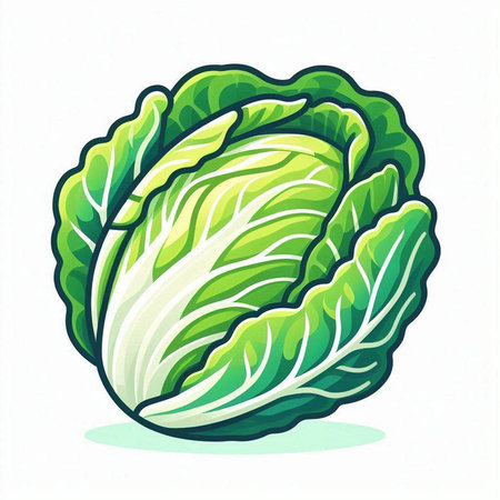 Cabbage on a white background. Vector illustration for your design.