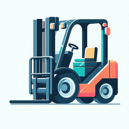 Forklift truck. Forklift loader in flat style. Vector illustration
