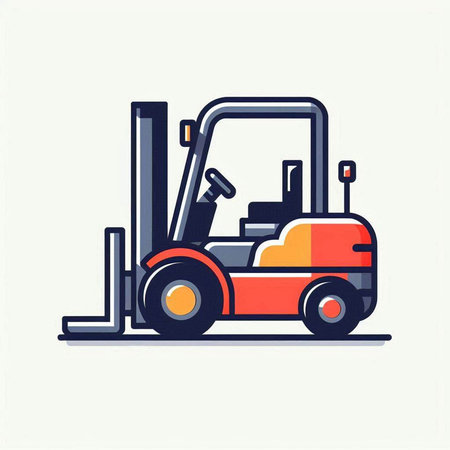 Forklift truck icon. Vector illustration of forklift truck.