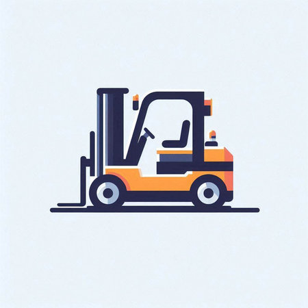 Forklift truck icon. Vector illustration of a forklift.