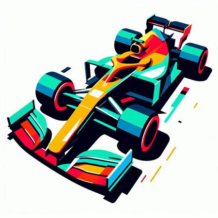 F1 racing car on a white background. Vector illustration. Eps 10