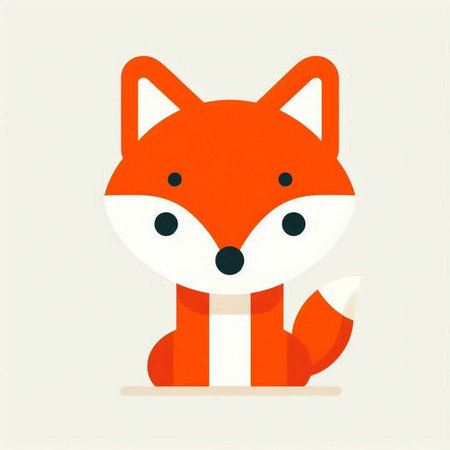 Cute fox. Vector illustration in a flat style. Cartoon character.の写真素材