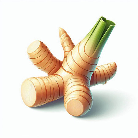 Illustration of ginger root on a white background - 3d render