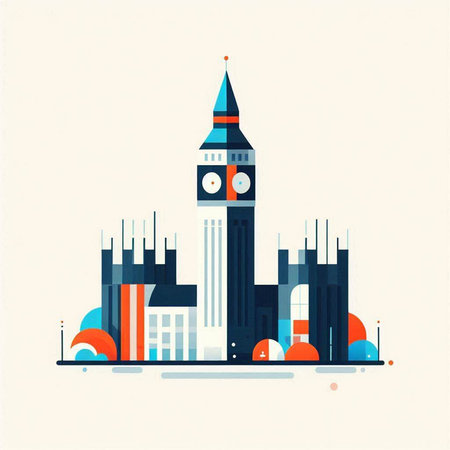 Vector illustration of London, United Kingdom. Modern flat style design.