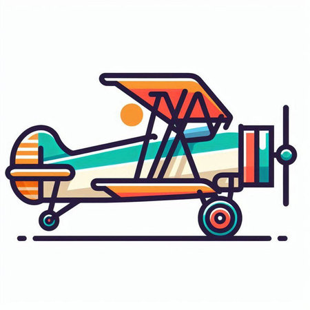 Airplane vector icon. Flat illustration of airplane vector icon for web design