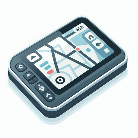 Gps navigation device isolated on a white background. Vector illustration.