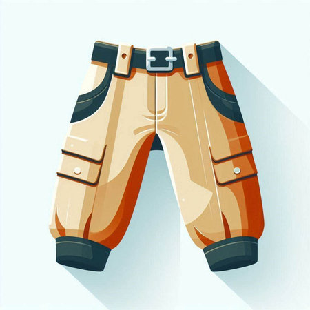 Vector illustration of a pair of short pants in the style of a cartoonの写真素材