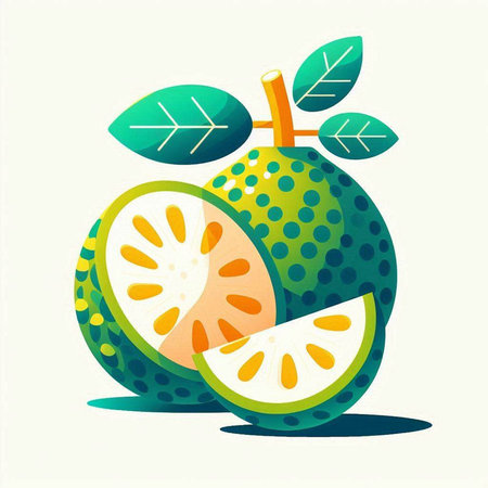 Whole and halved lime with green leaves. Vector illustration.