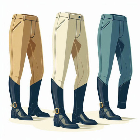 Vector illustration of a pair of men's legs in jeans and bootsの写真素材