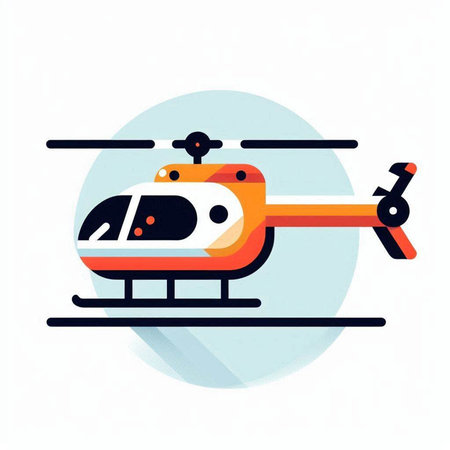 Helicopter flat icon. Vector illustration of a helicopter in flat style.