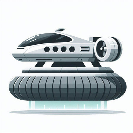 Space vehicle. Vector illustration in flat style isolated on white background.