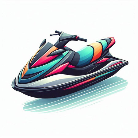 water scooter vector illustration, sport water scooter design, vector illustration
