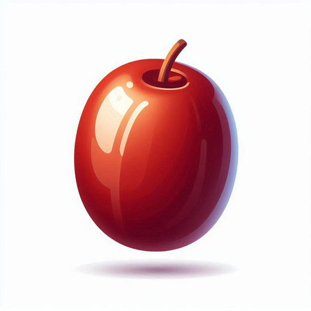 Illustration of an apple on a white background. Vector illustration.