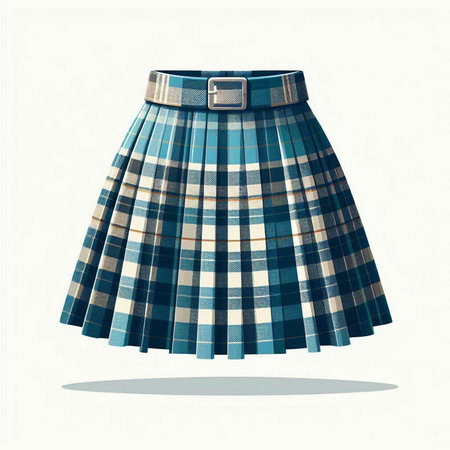 Scottish tartan skirt on a white background. Vector illustration.