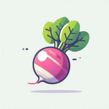 Radish icon in flat style. Vector illustration. Vegetable icon.