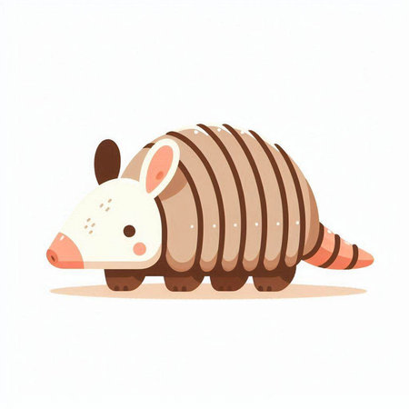 Cute hand drawn vector illustration of a little armadillo.の写真素材
