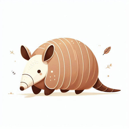 cartoon armadillo isolated on a white background. vector illustrationの写真素材