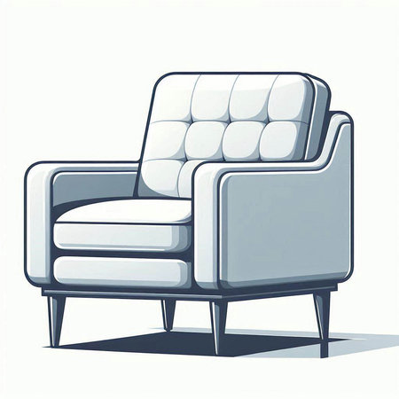Illustration of a comfortable armchair isolated on a white background.の写真素材