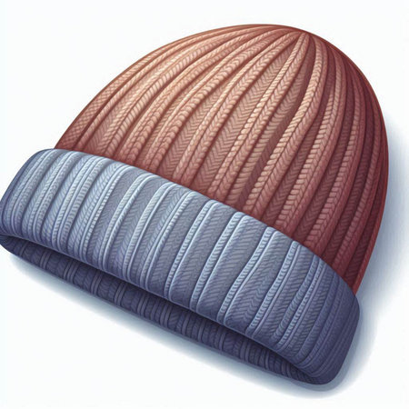 Illustration of a knitted hat on a white background - vector