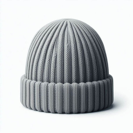 gray woolen hat isolated on a white background. 3d render
