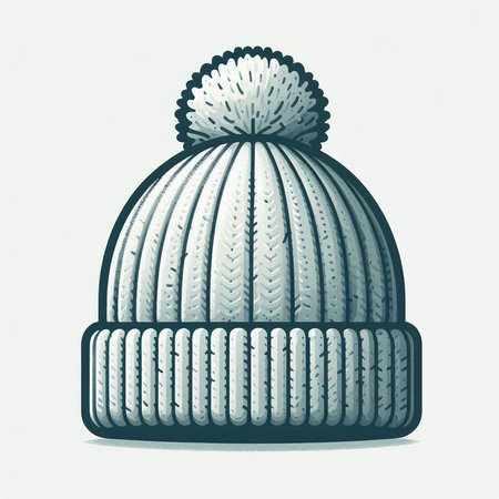Knitted winter hat isolated on a white background. Vector illustration.の写真素材