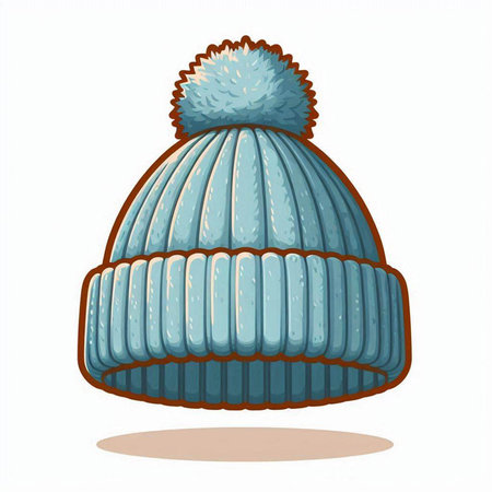 Winter hat isolated on white background. Knitted winter hat. Vector illustration.の写真素材
