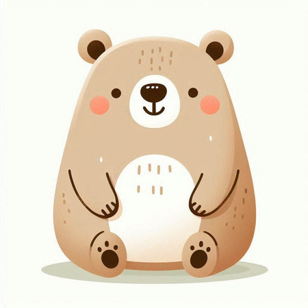 Cute cartoon bear. Vector illustration isolated on a white background.の写真素材