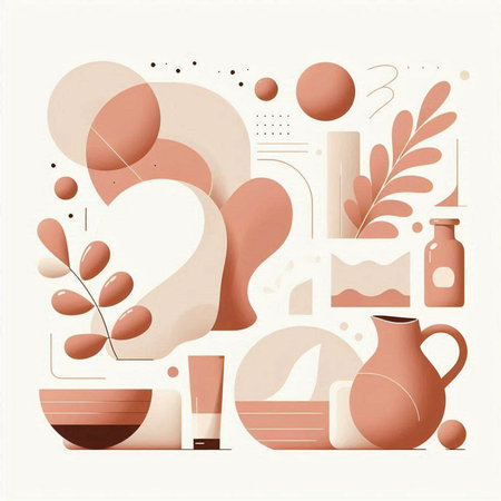 Set of abstract shapes in pastel colors. Vector Illustration.の写真素材