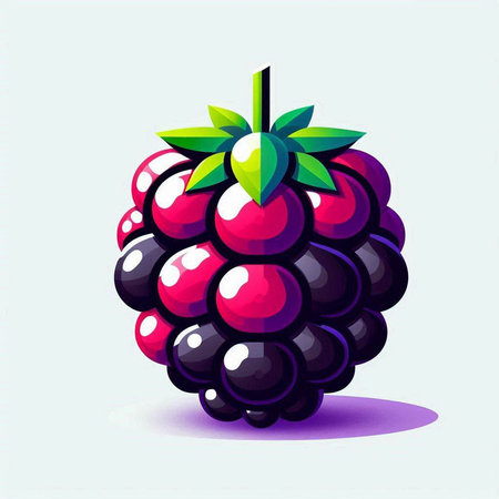 Illustration of a blackberry on a white background, vector illustration