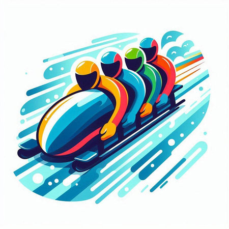 Snowboarders on snowboard, winter sport, vector illustration.