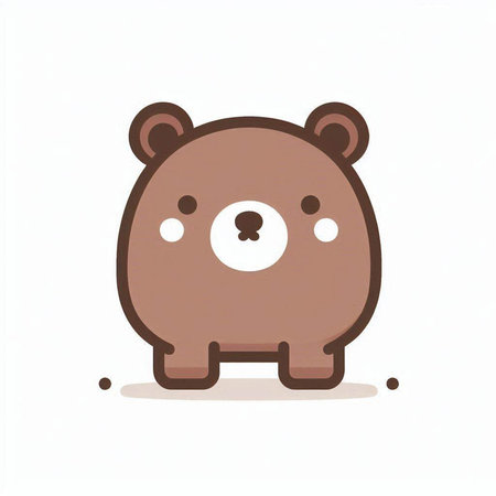 Cute brown bear on white background. Vector illustration for your designの写真素材