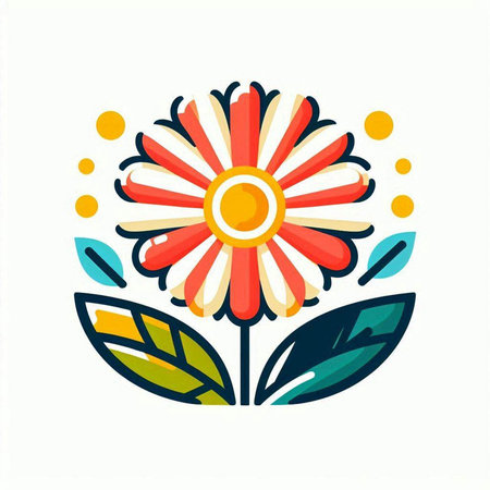 Flower icon in flat style. Vector illustration isolated on white background.の写真素材