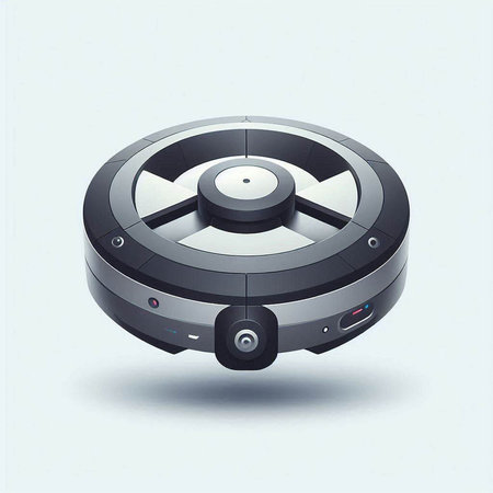 Robot vacuum cleaner. 3d illustration. Isolated on white background.