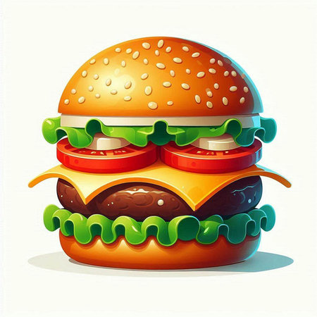 Hamburger isolated on white background. Vector illustration. Eps 10の写真素材