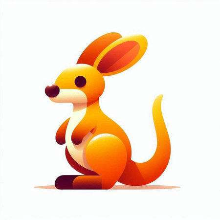 Kangaroo abstract isolated on a white background. Vector illustration.の写真素材