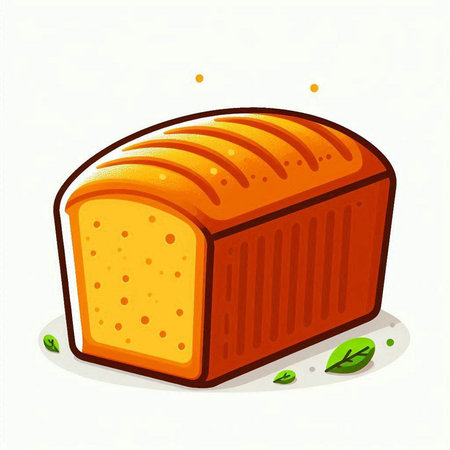 Illustration of a slice of bread on a white background - vectorの写真素材