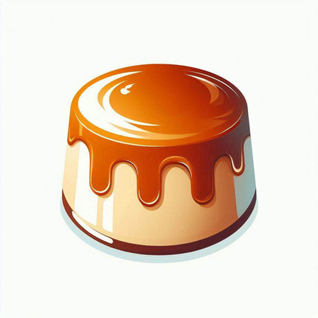 Illustration of a caramel cake on a white background - 3d render