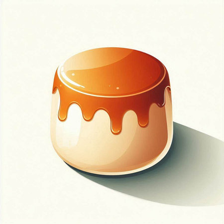 Honey in a glass bowl on a white background. Vector illustration.