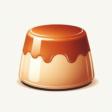 Illustration of a chocolate pudding on a white background, eps10