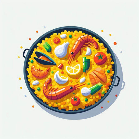 Illustration of Japanese food in a plate. Vector illustration in flat style.の写真素材