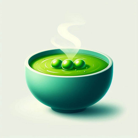 Green tea in a bowl with steam. Vector illustration. Eps 10の写真素材