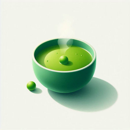 green tea in a bowl on a white background, 3d illustrationの写真素材