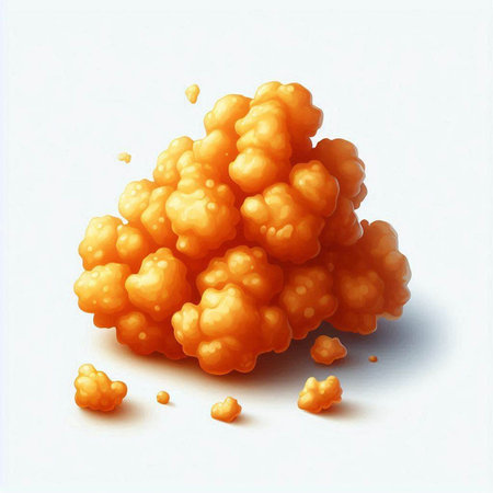 Illustration of a small cloud of orange juice on a white background