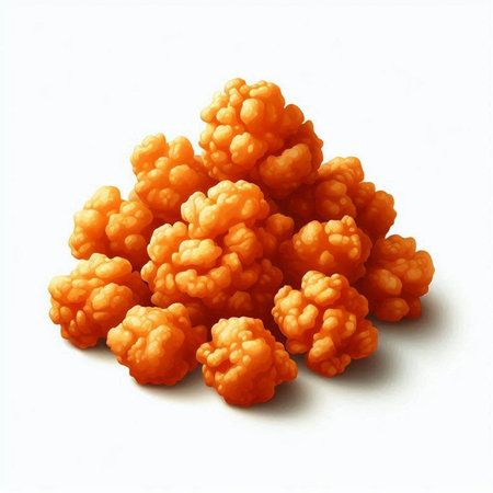 Illustration of a pile of yellow corn balls on a white background