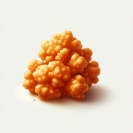Illustration of a group of orange popcorn isolated on a white background