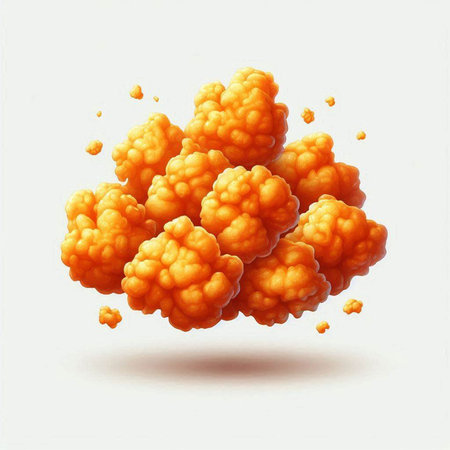 fractal 3d illustration of orange balls on white background with shadowの写真素材