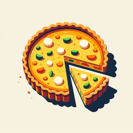 Pizza slice vector illustration. Vector illustration of a piece of pizza.