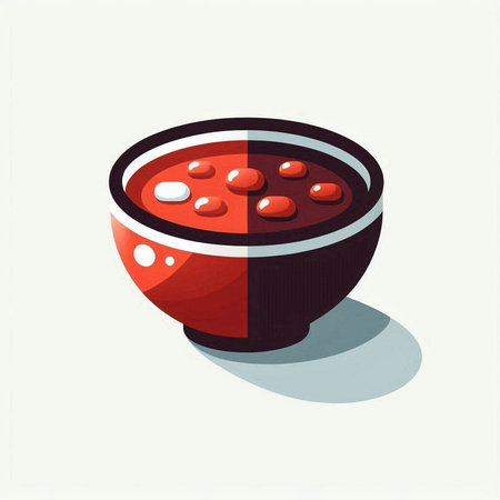 Soup in a bowl, vector illustration in a flat style.